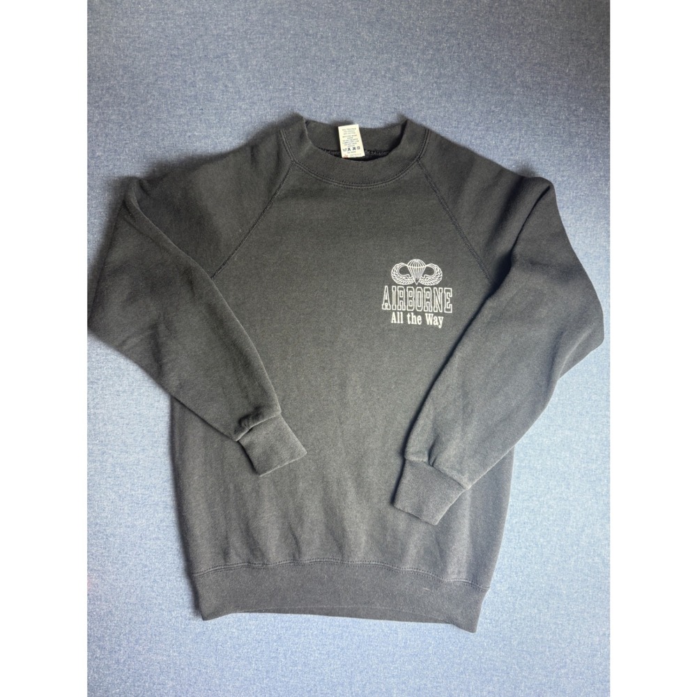 Vintage Soffe Sweats Airborne All the Way Sweatshirt Black Made in USA Mens M